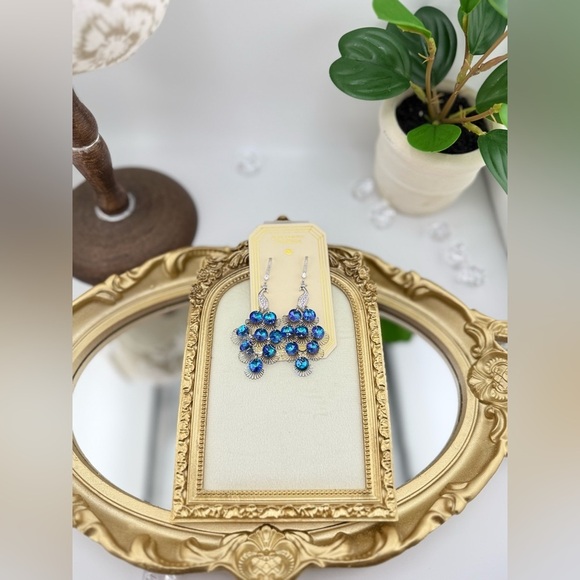 Stunning Blue Crystal Chandelier Earrings – EyeCandy Los Angeles - Picture 3 of 7